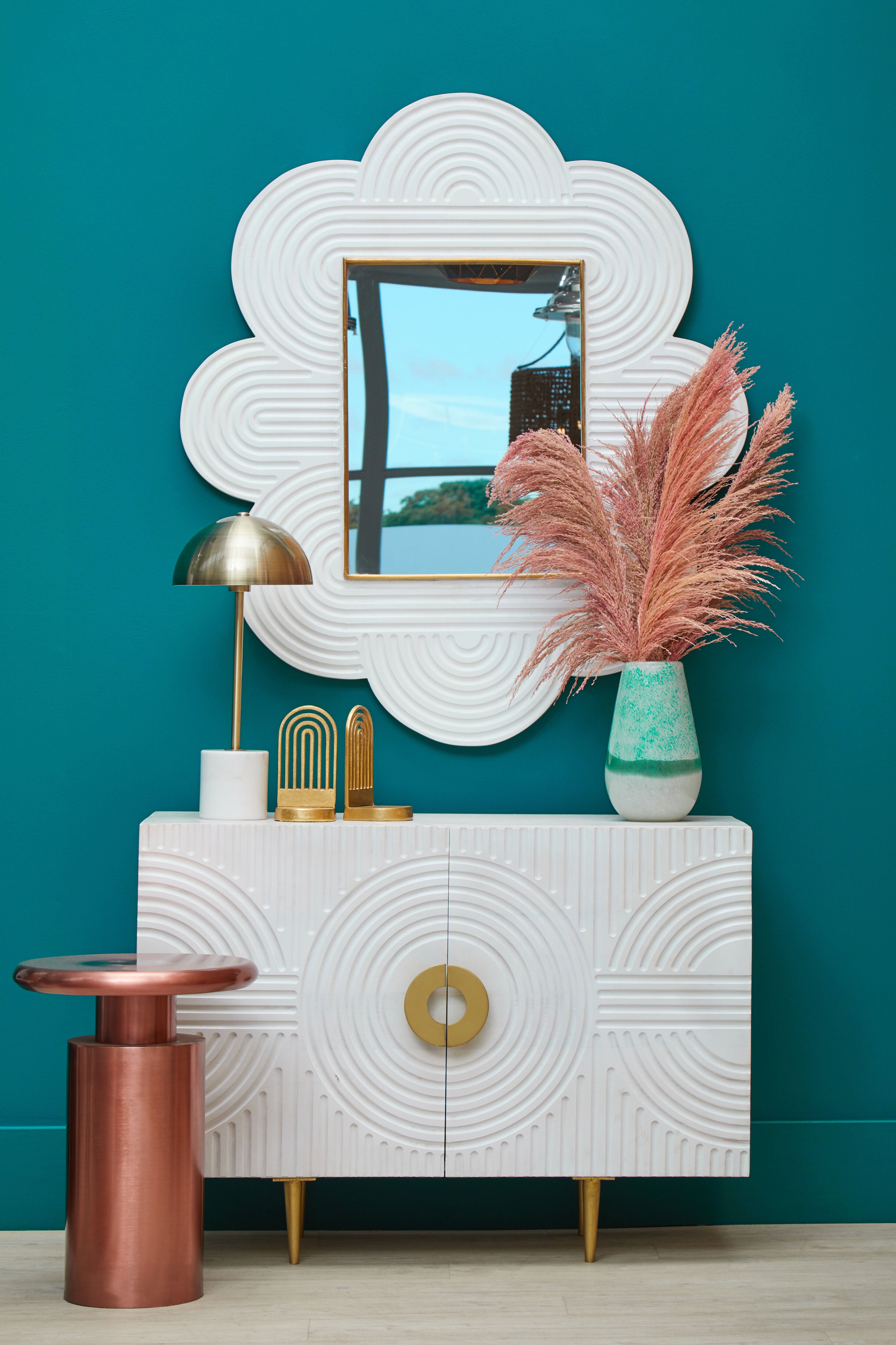 Henbury White Marble & Gold Dome Table Lamp